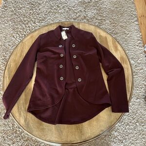Women's Burgundy Double-Breasted Jacket
